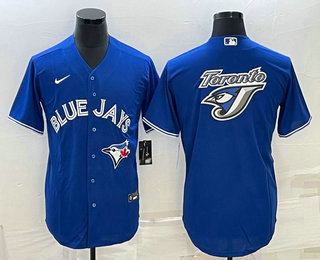 Men%27s Toronto Blue Jays Big Logo Blue Stitched MLB Cool Base Nike Jersey